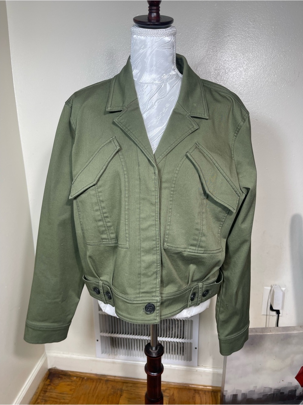 Derek Lam 10 Crosby Gwen Field Jacket Green Womens Size 14 - Picture 5 of 12